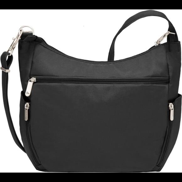 Anti-Theft Cross-Body Bucket Bag, Black, One Size main image 5